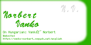 norbert vanko business card